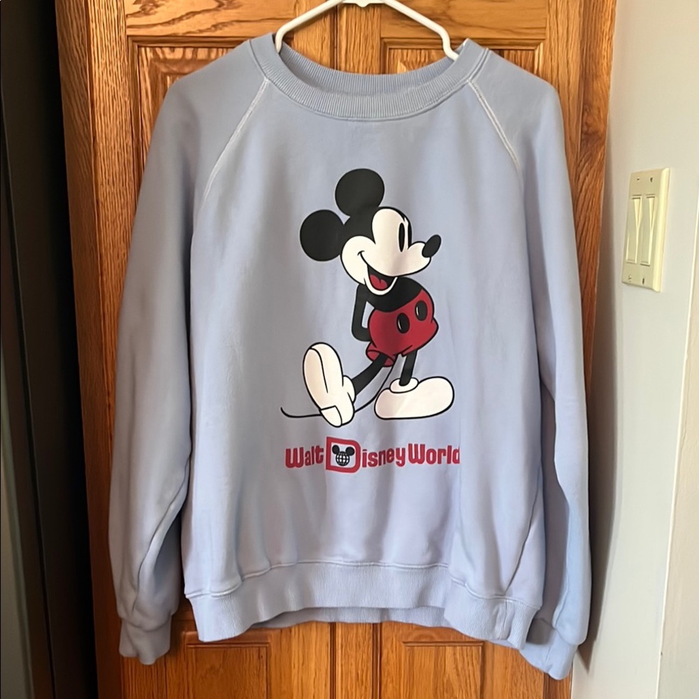 Disney Light Blue Mickey Mouse Pullover large